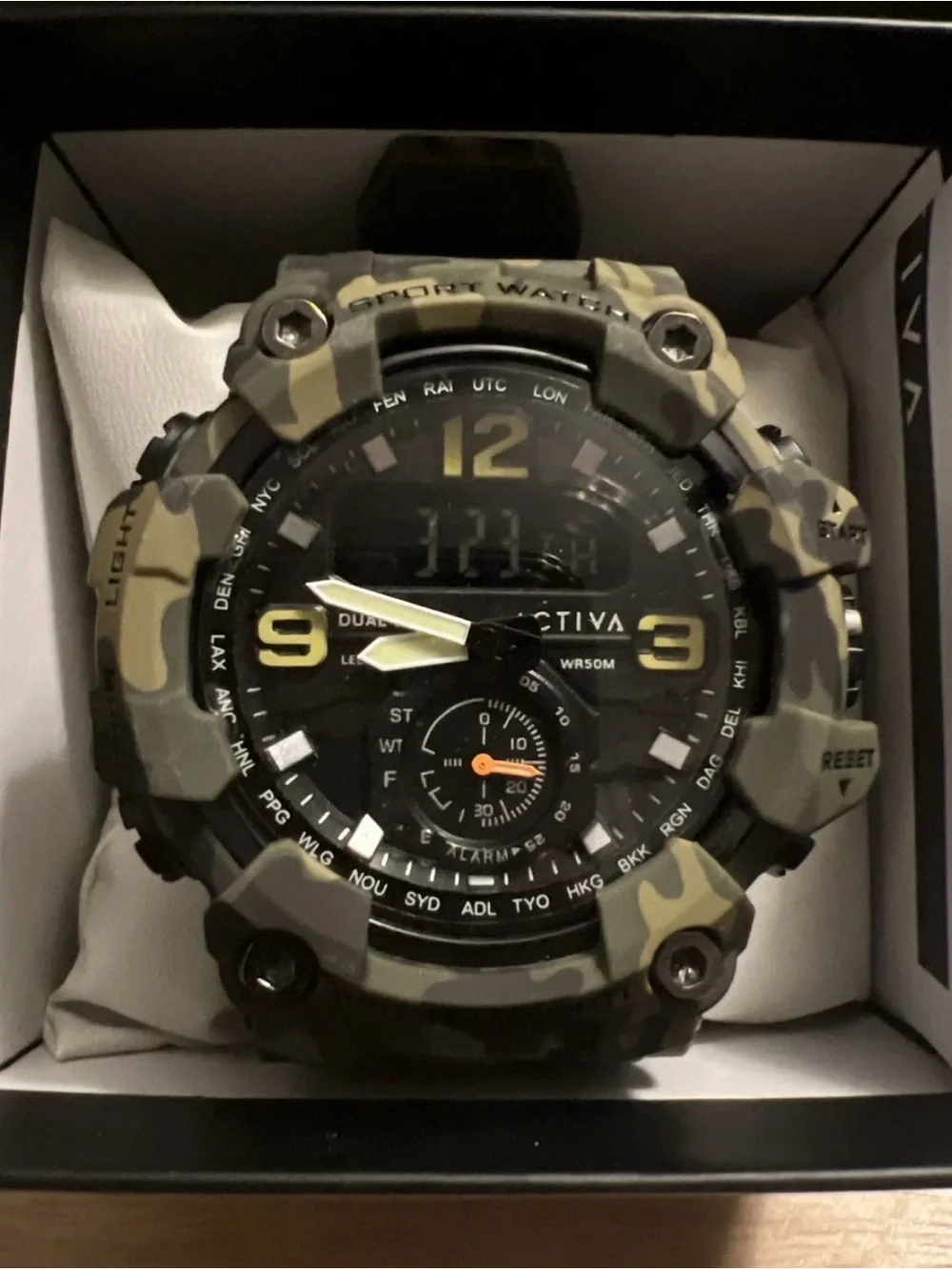 Ativa Men's Camouflage Dual Display Sport Watch - Green & Black